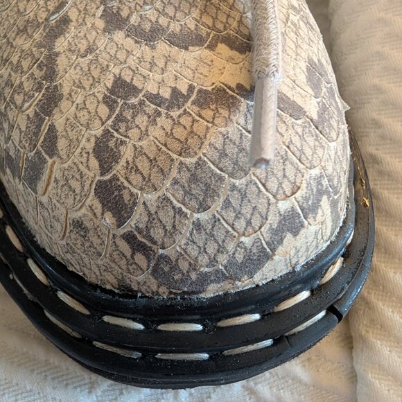 Black Suede X Caroline Stanbury Python Drea Lug Sole Combat Boots Womens 7 - 7.5 - Picture 12 of 12